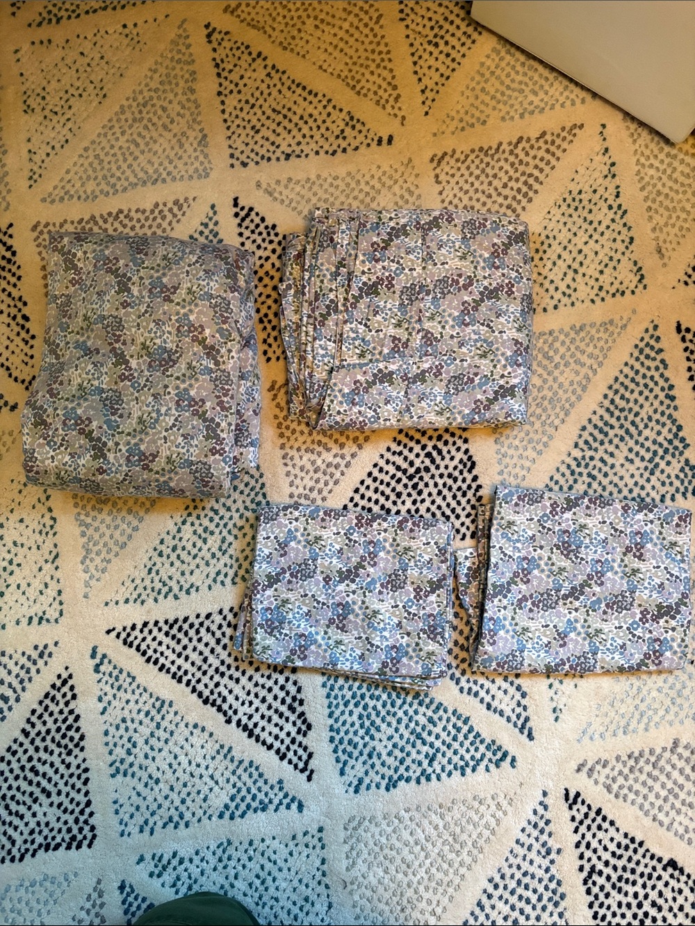 Threshold Floral Cotton Sheet Set - Blue and Green Multi